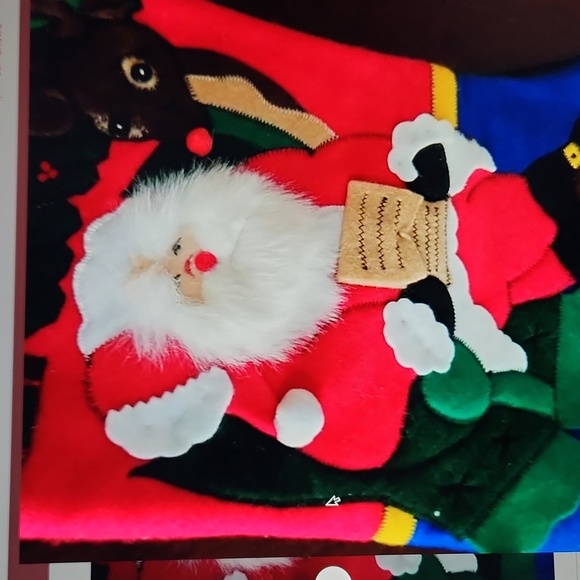 Santa and Rudolph Christmas stocking - Picture 2 of 5